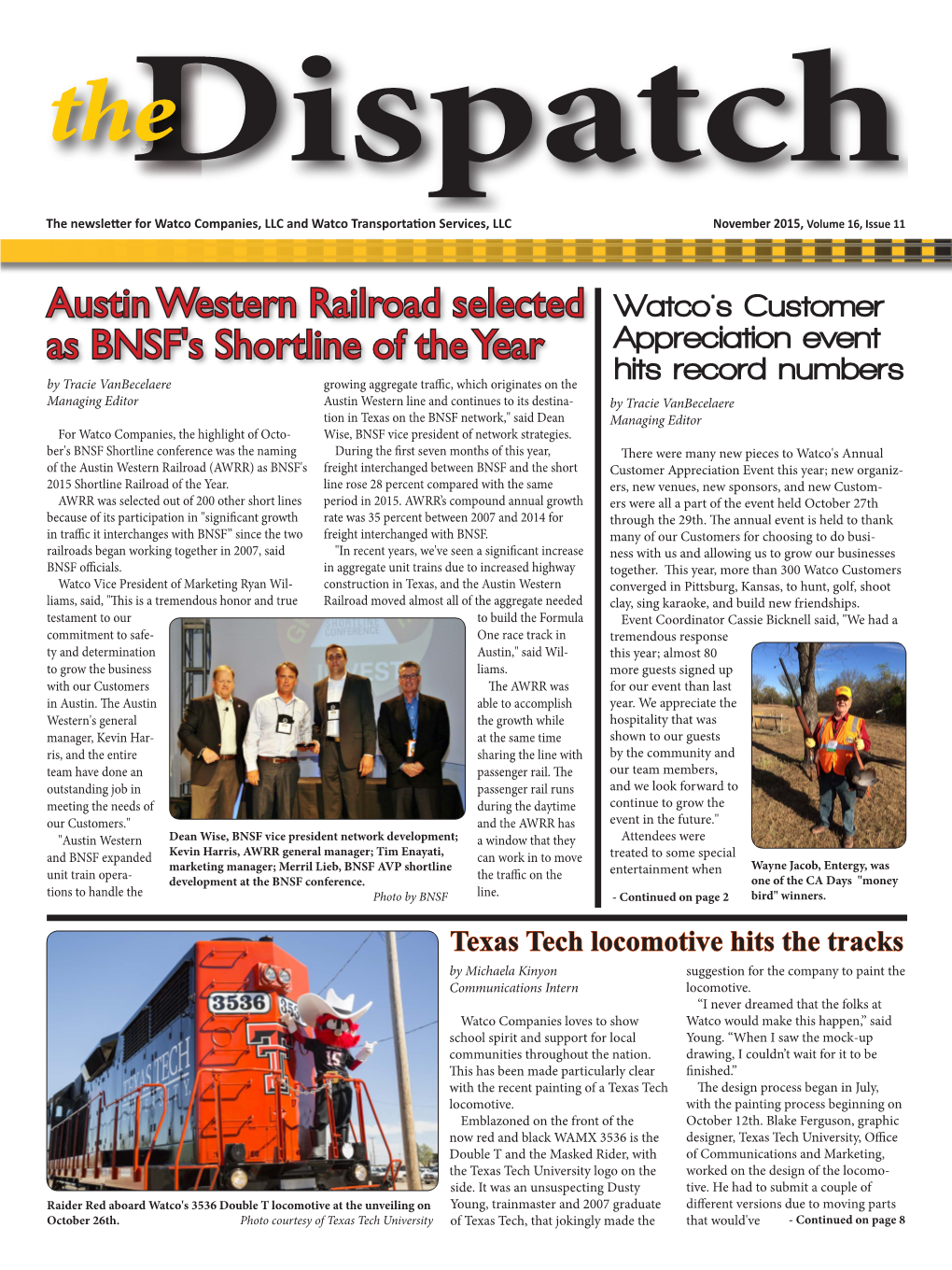 Austin Western Railroad Selected As BNSF's Shortline of the Year