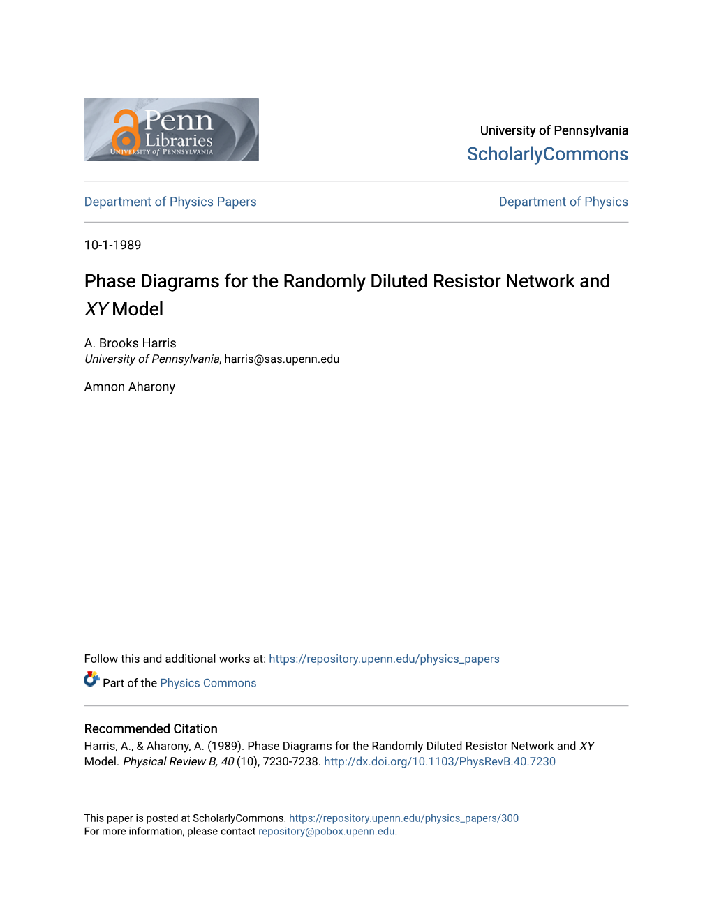 Phase Diagrams for the Randomly Diluted Resistor Network and XY Model