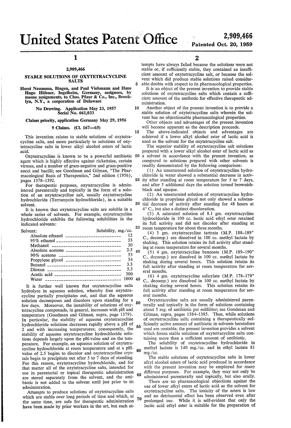 United States Patent Office Patented Oct