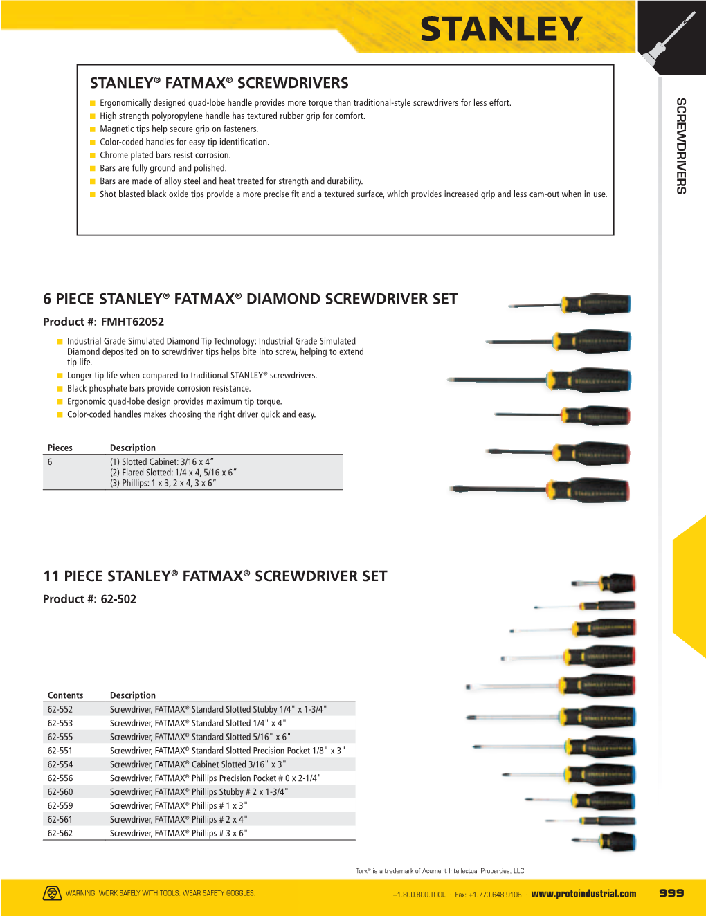 11 Piece STANLEY® FATMAX® Screwdriver SET 6 Piece