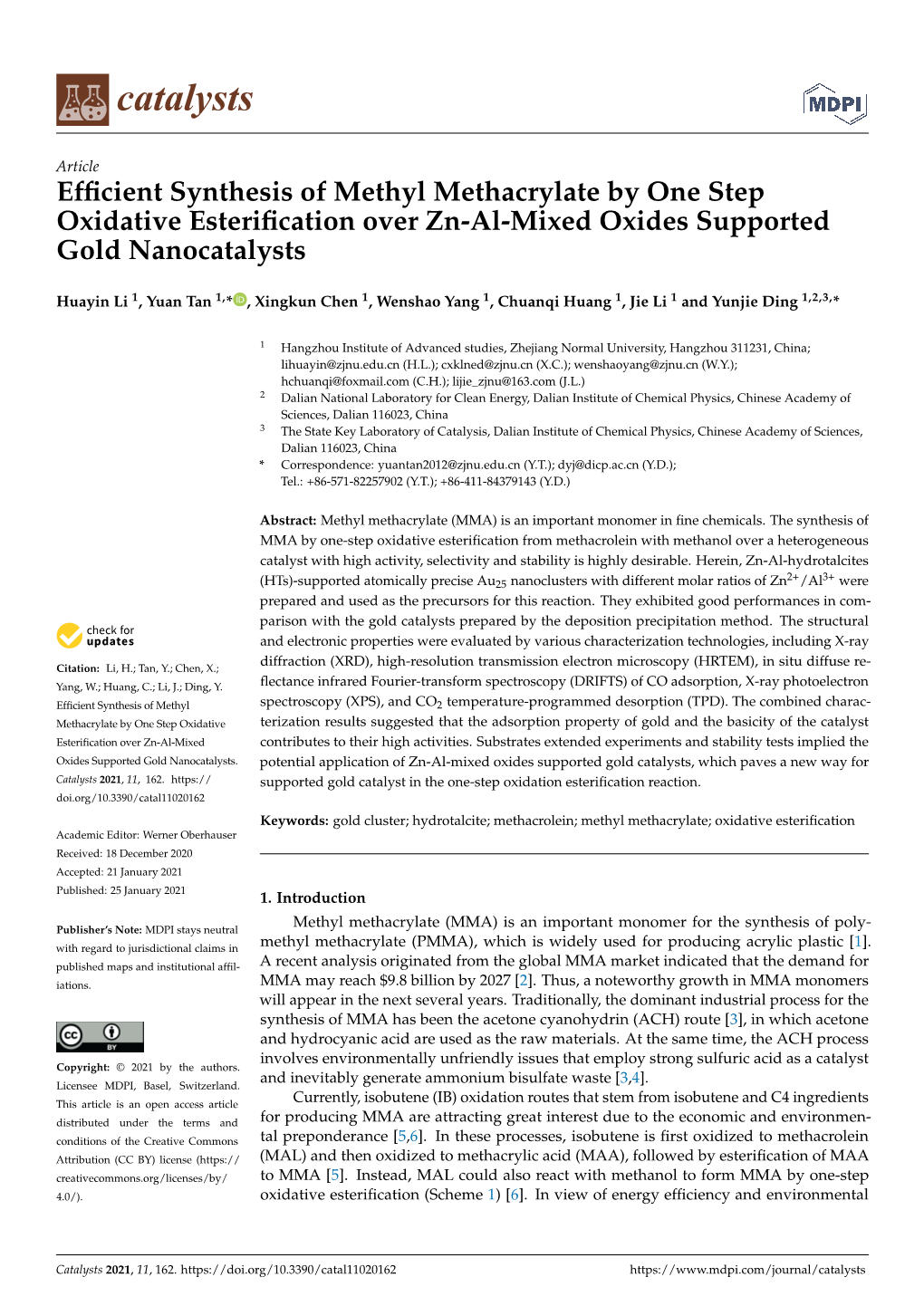 Efficient Synthesis of Methyl Methacrylate by One Step Oxidative