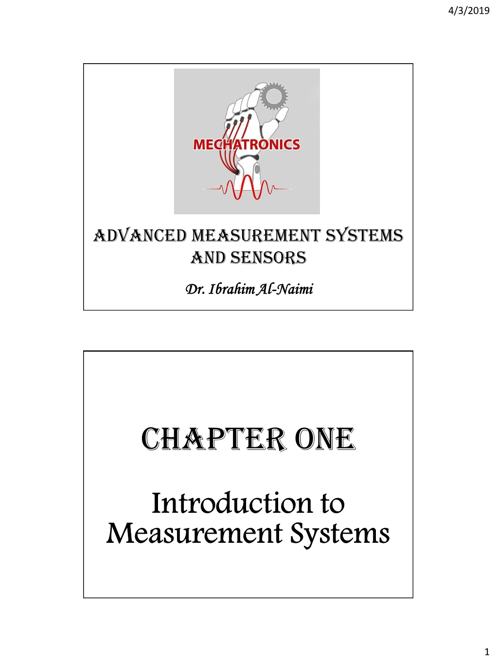 Chapter 1 Introduction to Measurement Systems