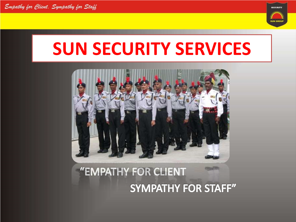 Sun Security Services Mission Statement