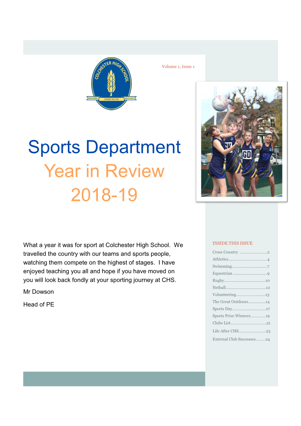 Sports Department Year in Review 2018-19