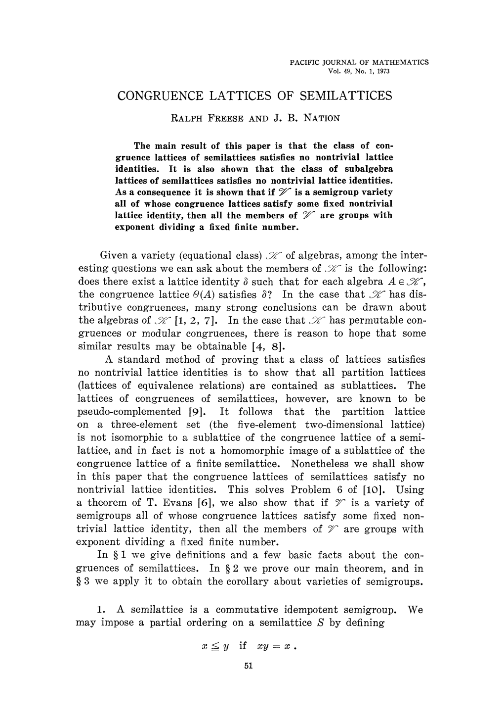 Congruence Lattices of Semilattices