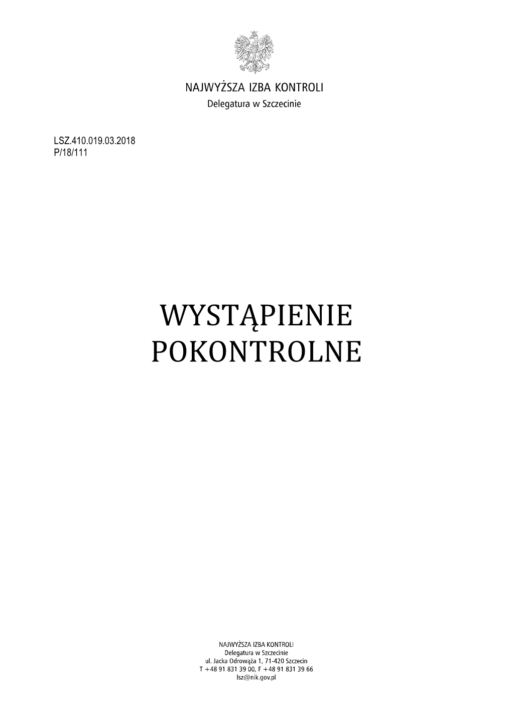 Wystąpienie Pokontrolne