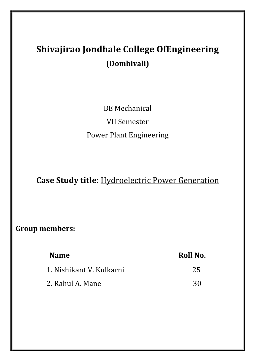 Shivajirao Jondhale College Ofengineering (Dombivali)