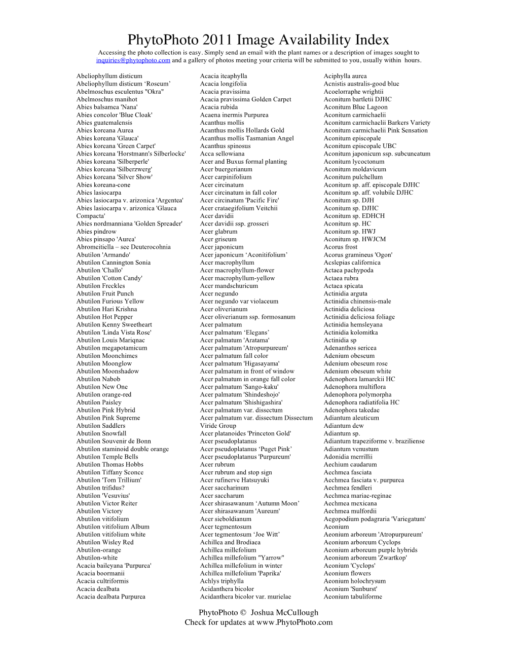 Phytophoto Index 2011