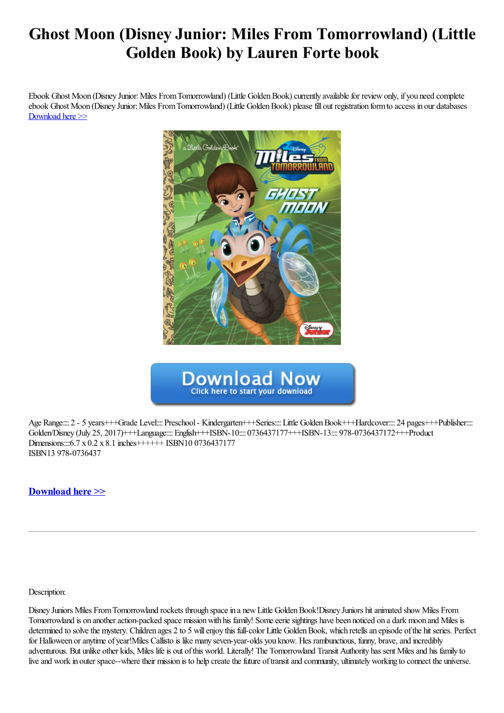 Disney Junior: Miles from Tomorrowland) (Little Golden Book) by Lauren Forte Book