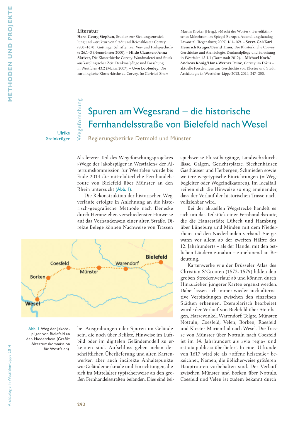 Die Historische Fernhandelsstraße Von Bielefeld Nach Wesel