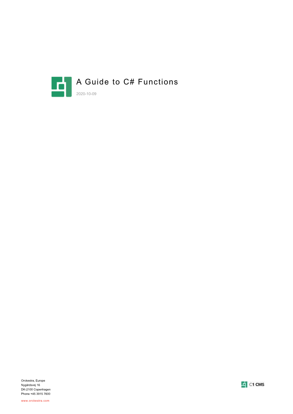 A Guide to C# Functions
