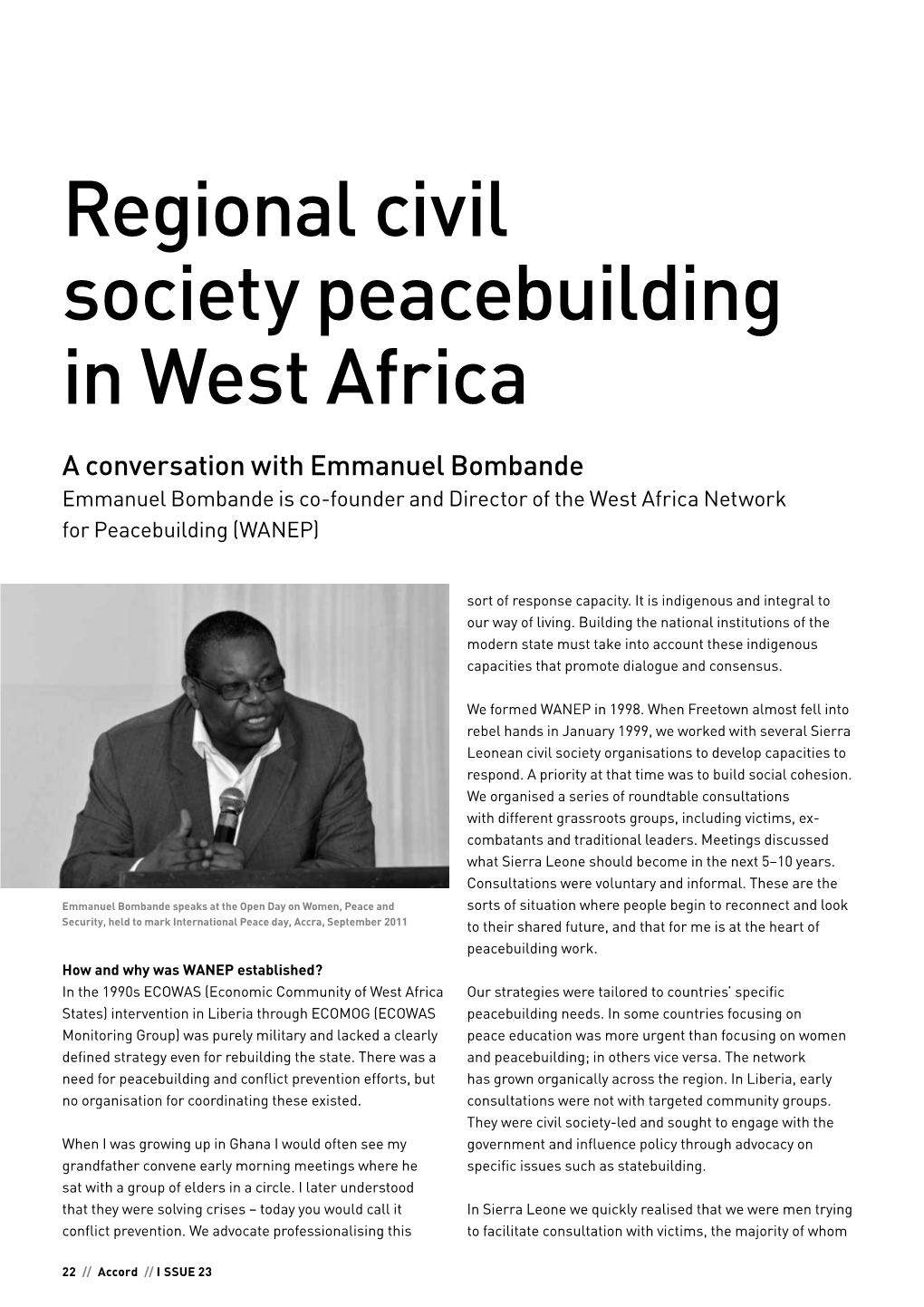 Regional Civil Society Peacebuilding in West Africa
