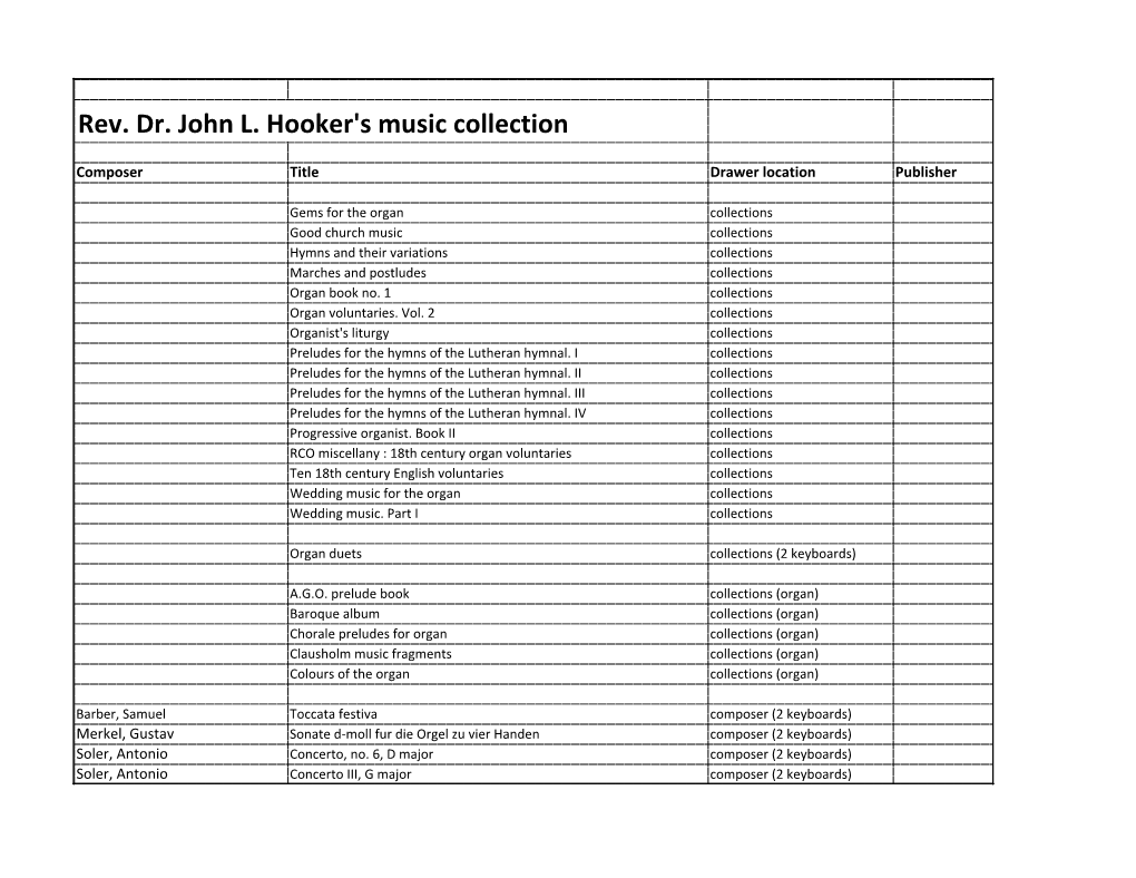 Hooker Music Collection4jan4.Xlsx