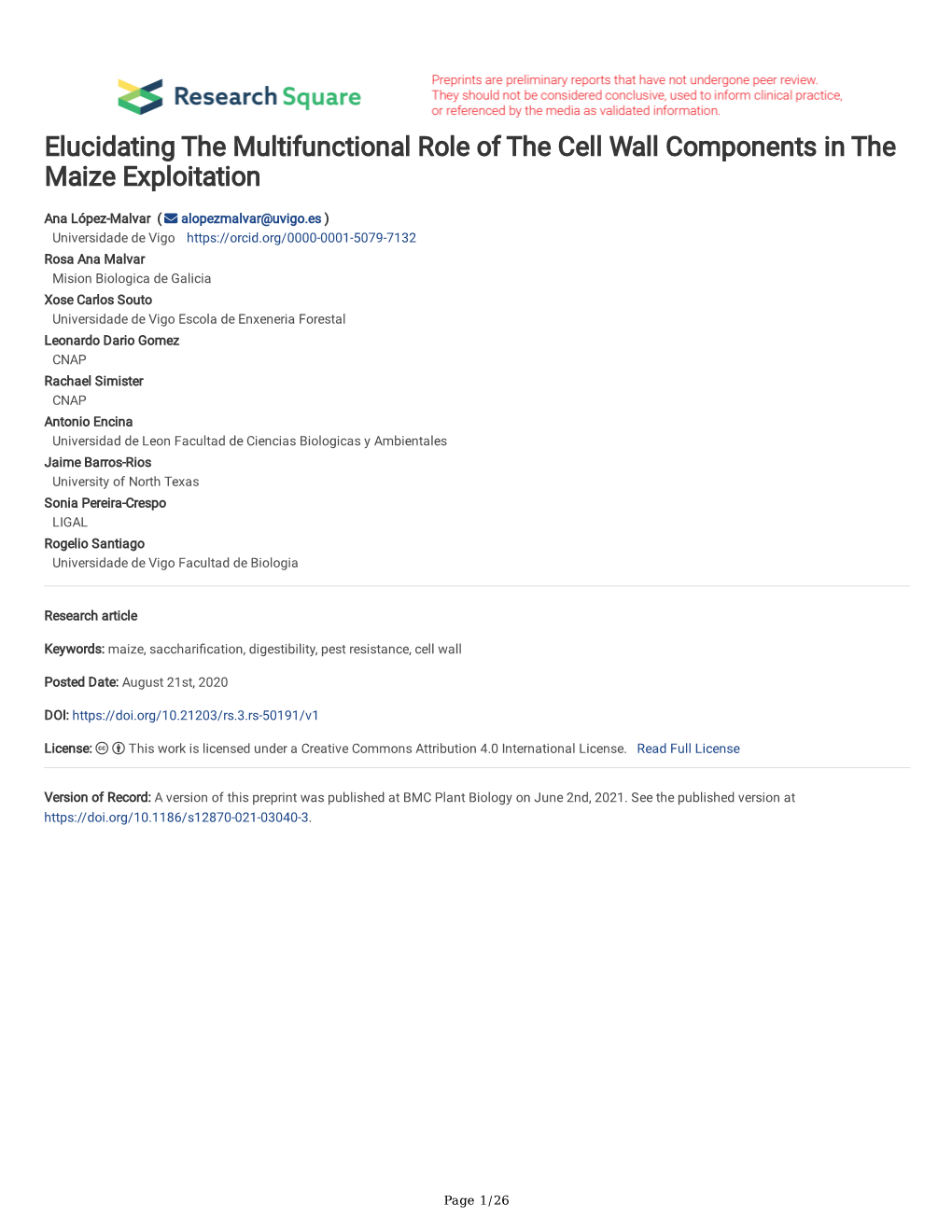 Elucidating the Multifunctional Role of the Cell Wall Components in the Maize Exploitation