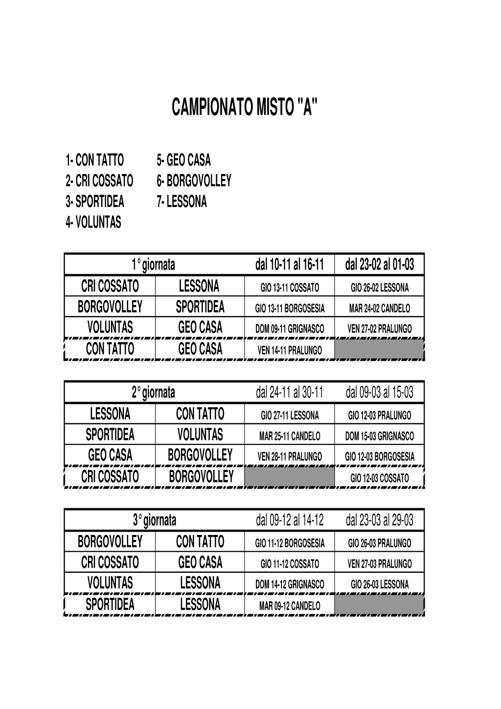 Campionato Misto "A"