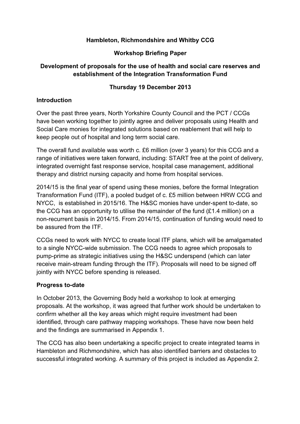 Hambleton, Richmondshire and Whitby CCG