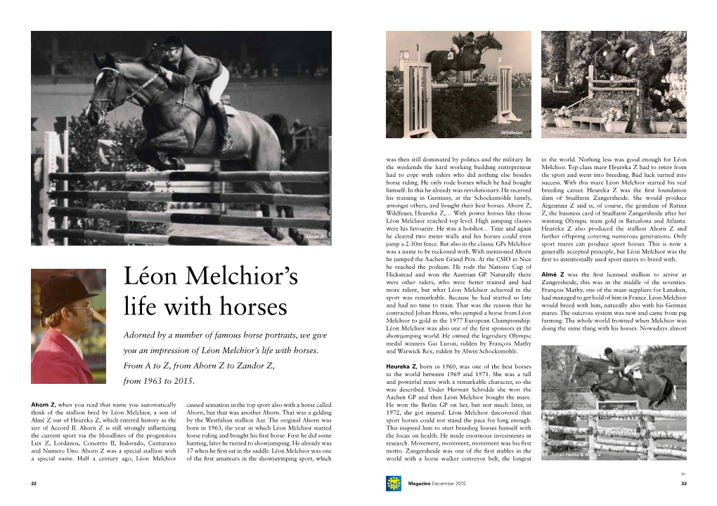 Léon Melchior's Life with Horses
