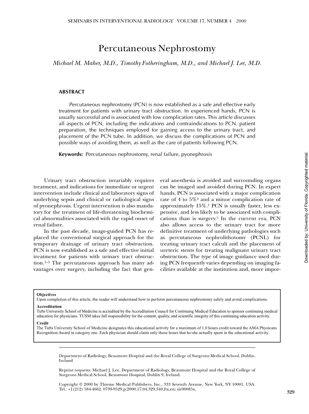 Percutaneous Nephrostomy