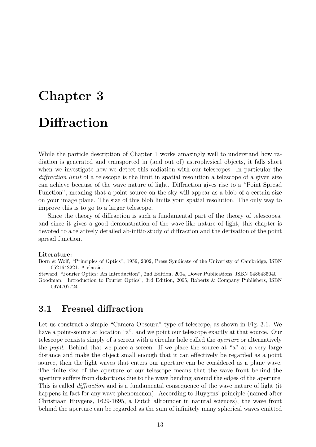 Chapter on Diffraction