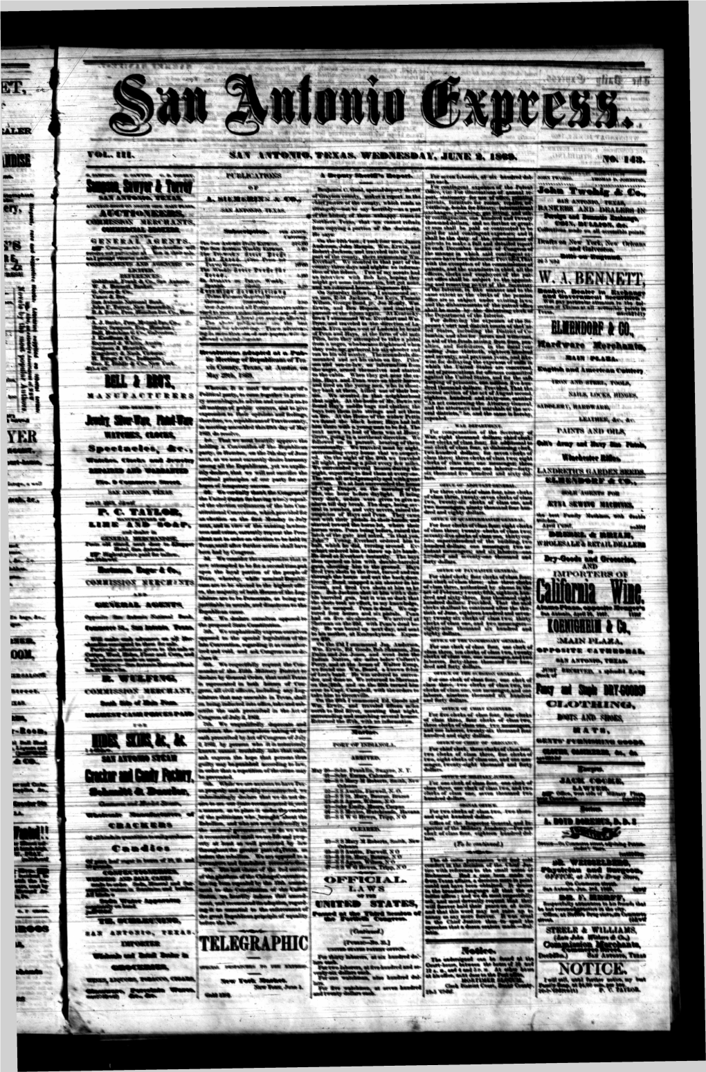 San Antonio Express 1869 06