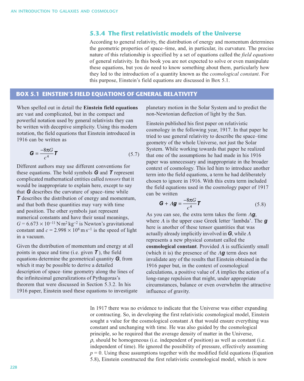 5.3.43The First Relativistic Models of the Universe