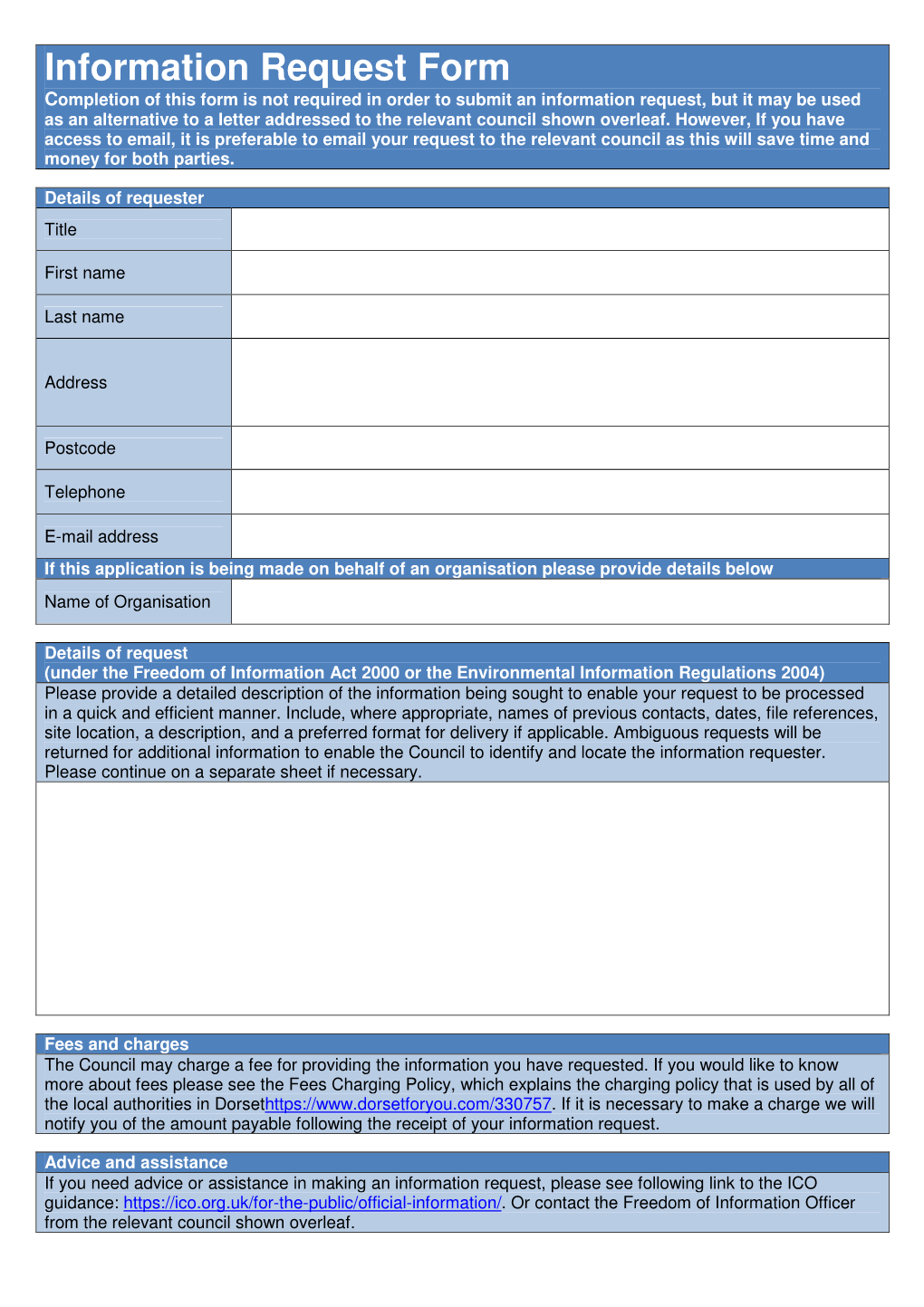 Information Request Form