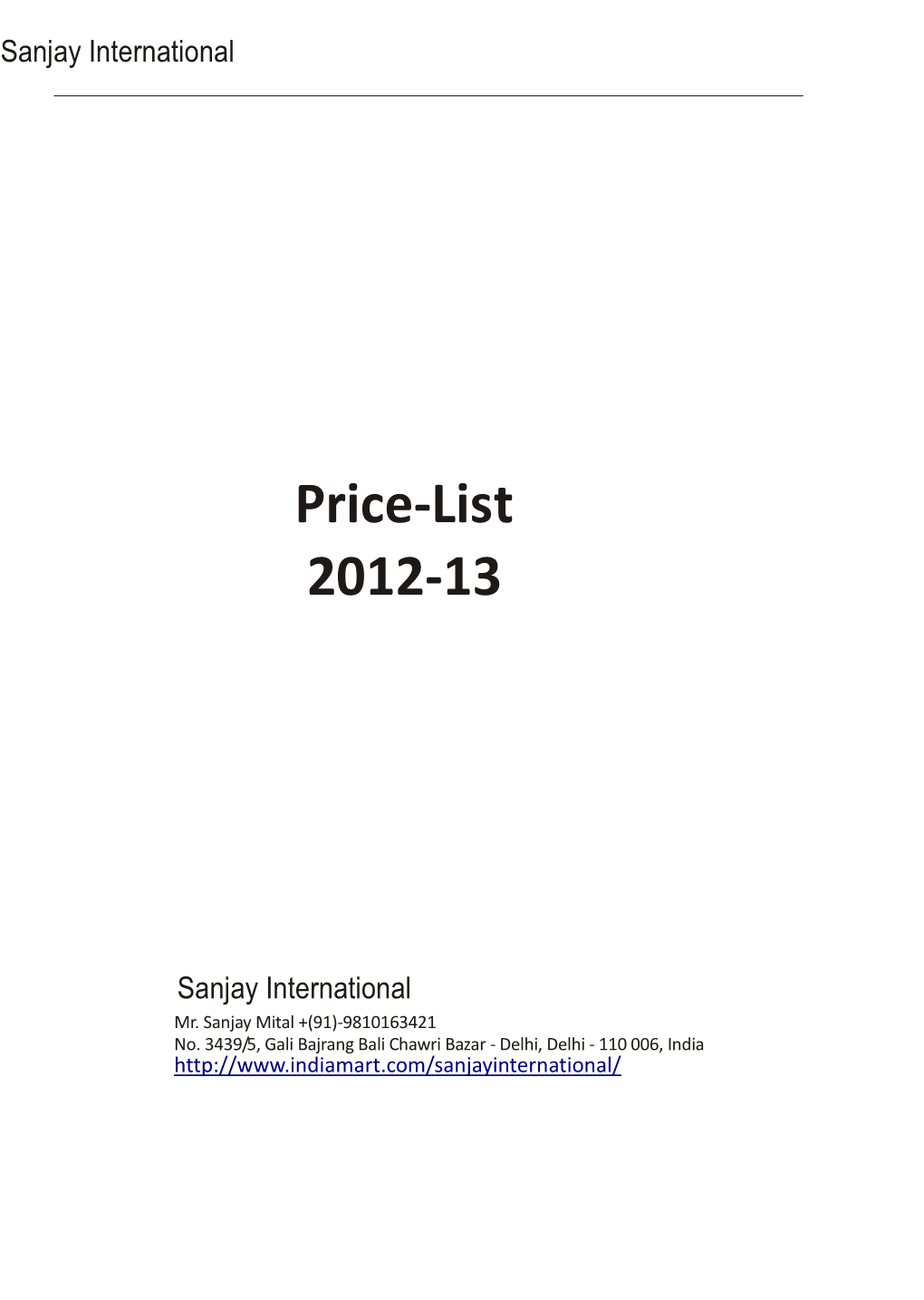 Price-List 2012-13