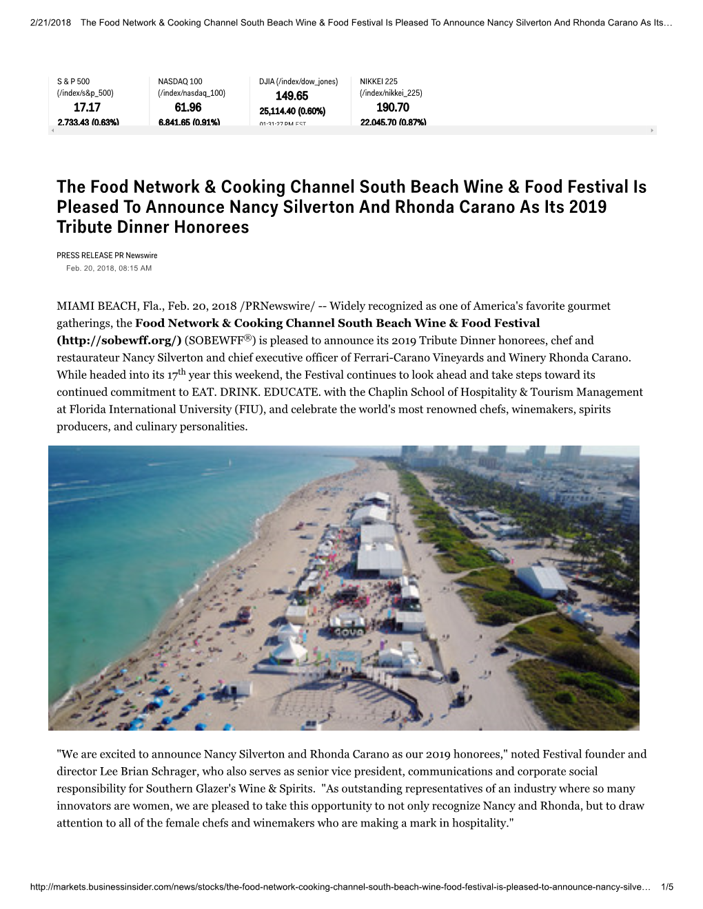 The Food Network & Cooking Channel South Beach Wine & Food