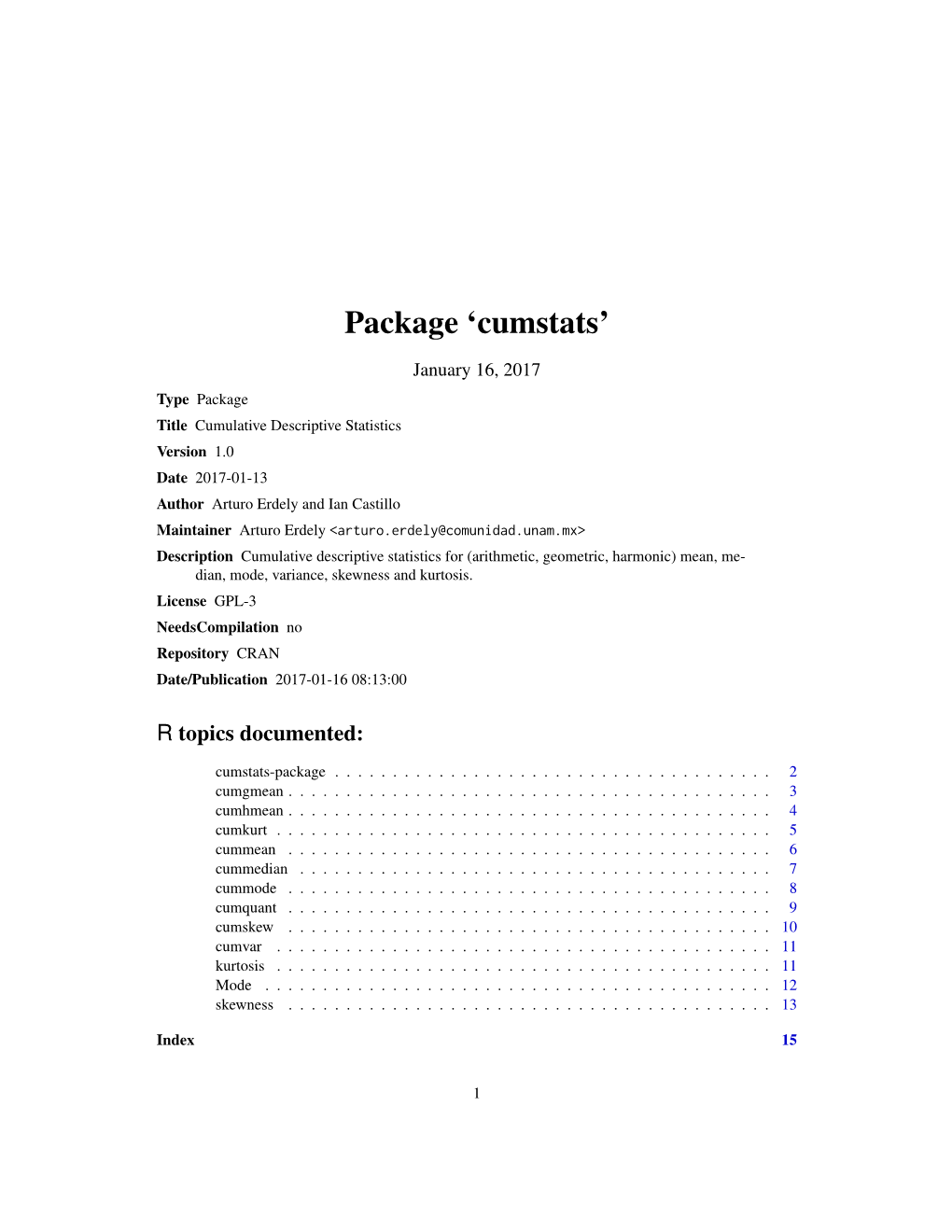 Package 'Cumstats'