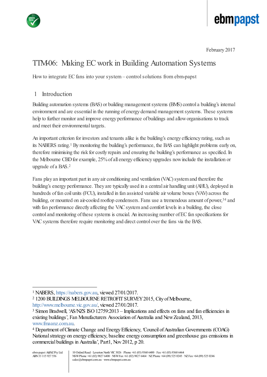 TTM-06: Making EC Work in Building Automation Systems