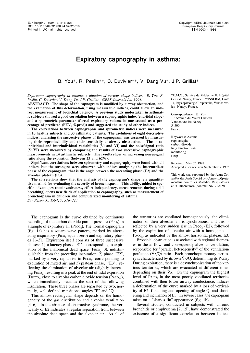 Expiratory Capnography in Asthma