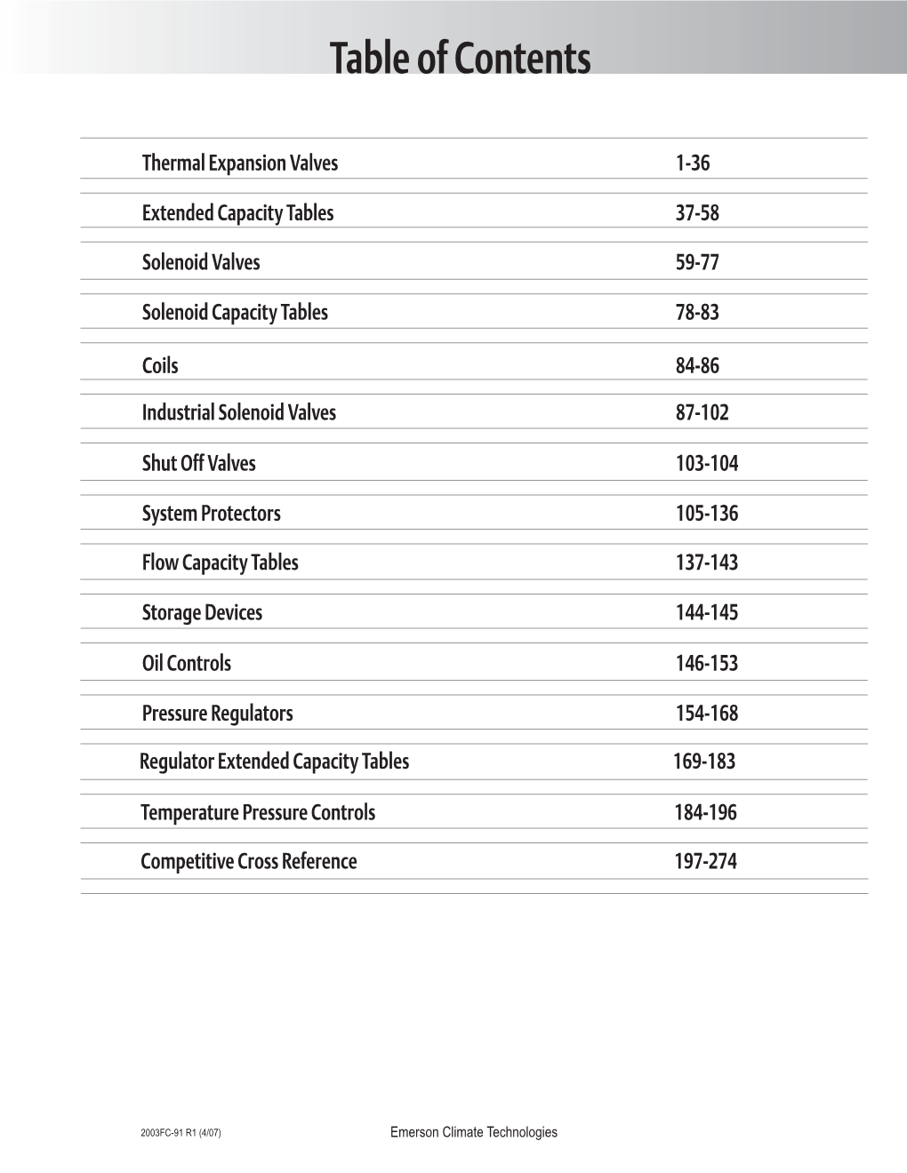 Table of Contents