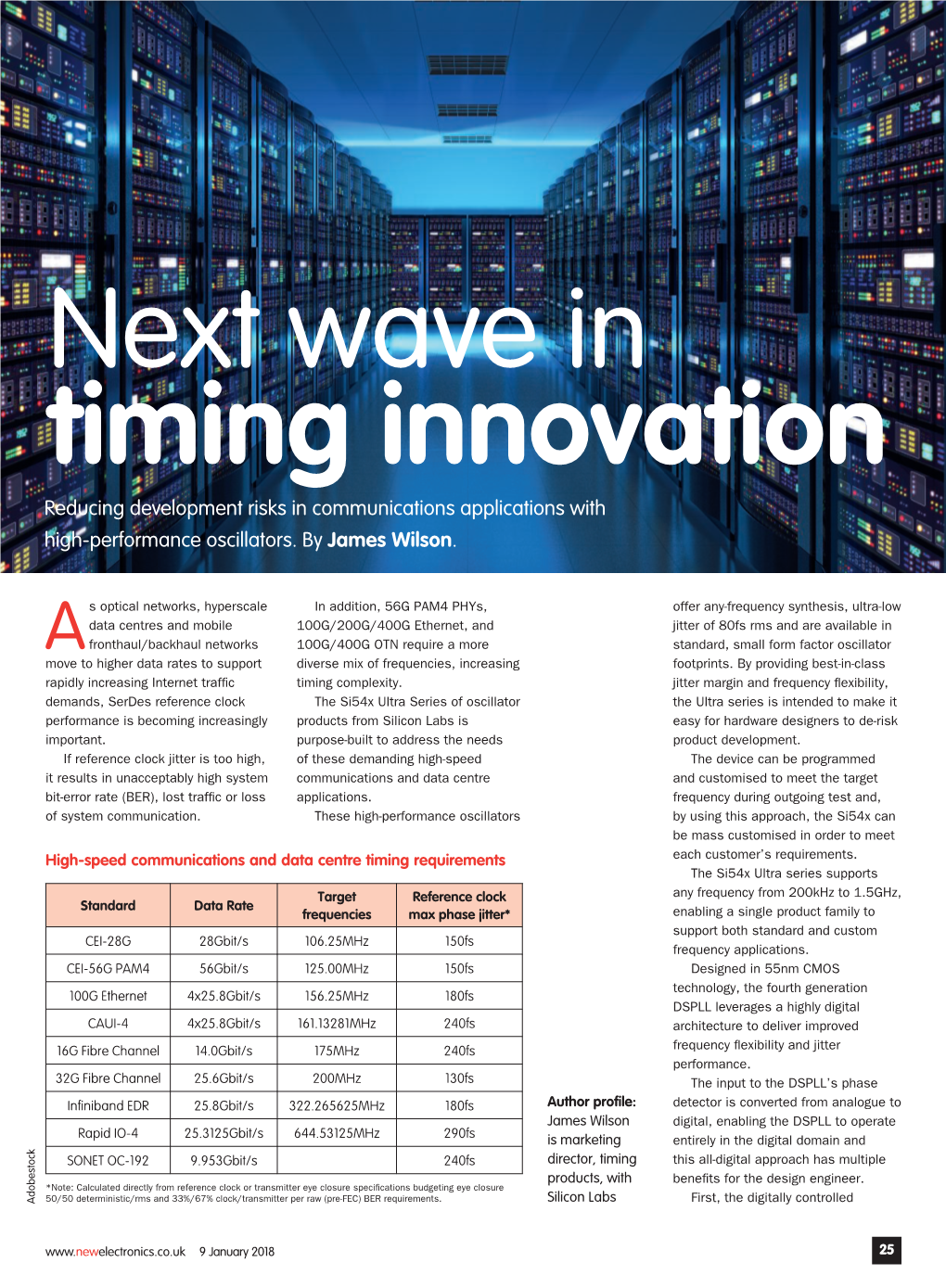 Reducing Development Risks in Communications Applications with High-Performance Oscillators. by James Wilson