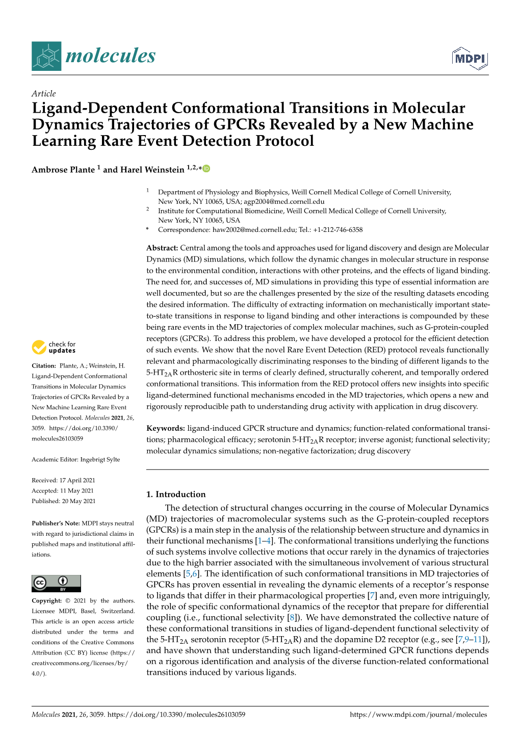 Ligand-Dependent Conformational Transitions in Molecular Dynamics Trajectories of Gpcrs Revealed by a New Machine Learning Rare Event Detection Protocol