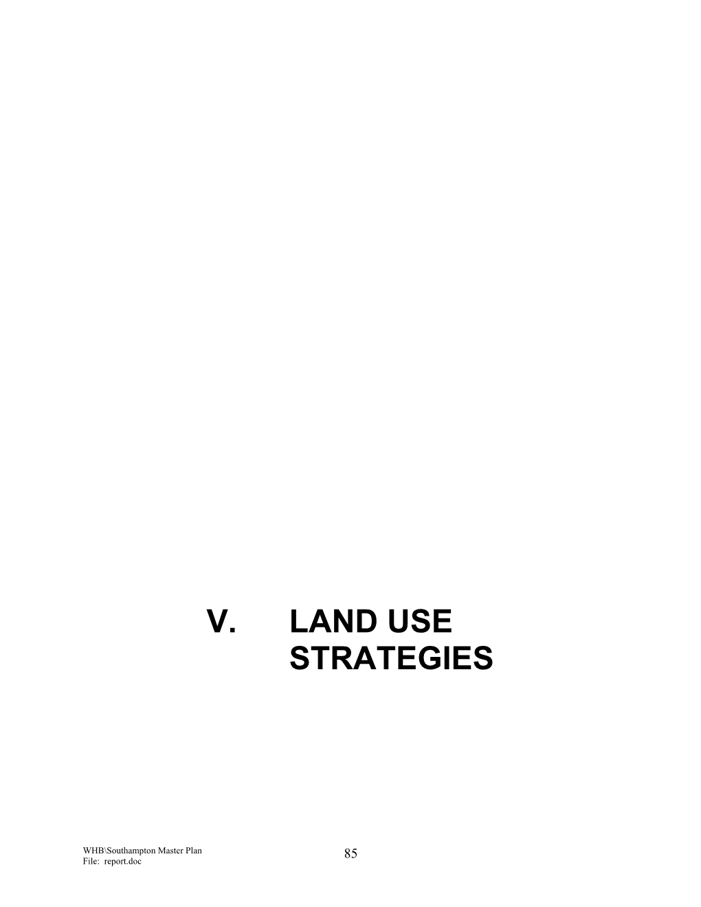 V. Land Use Strategies (PDF)