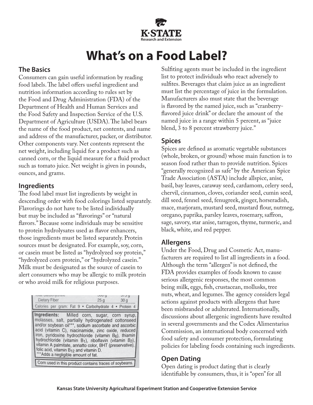 What's on a Food Label?