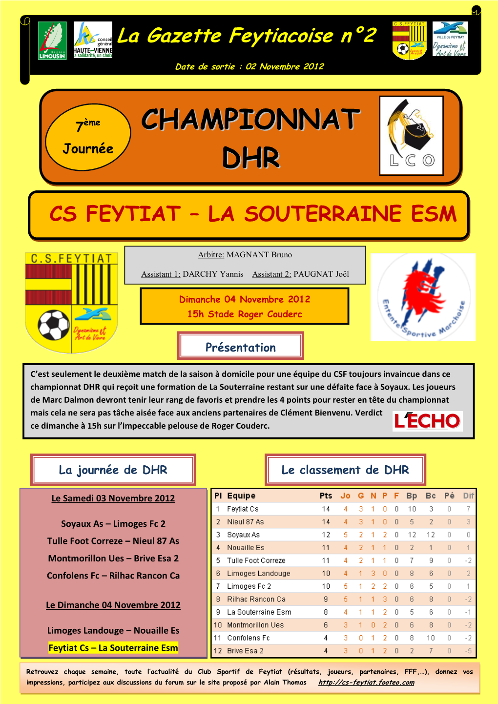 Championnat DHR Qui Reçoit Une Formation De La Souterraine Restant Sur Une Défaite Face À Soyaux