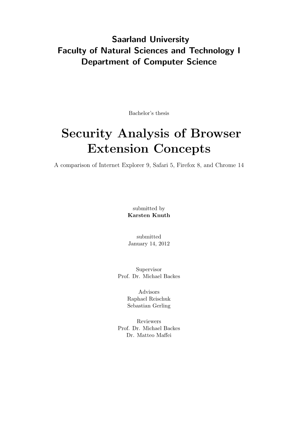 Security Analysis of Browser Extension Concepts