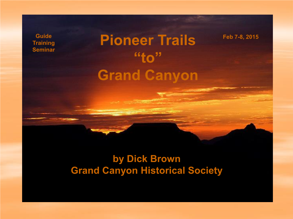 Historical Development of Water Resources at the Grand Canyon