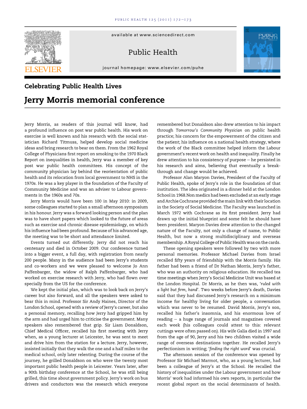 Jerry Morris Memorial Conference