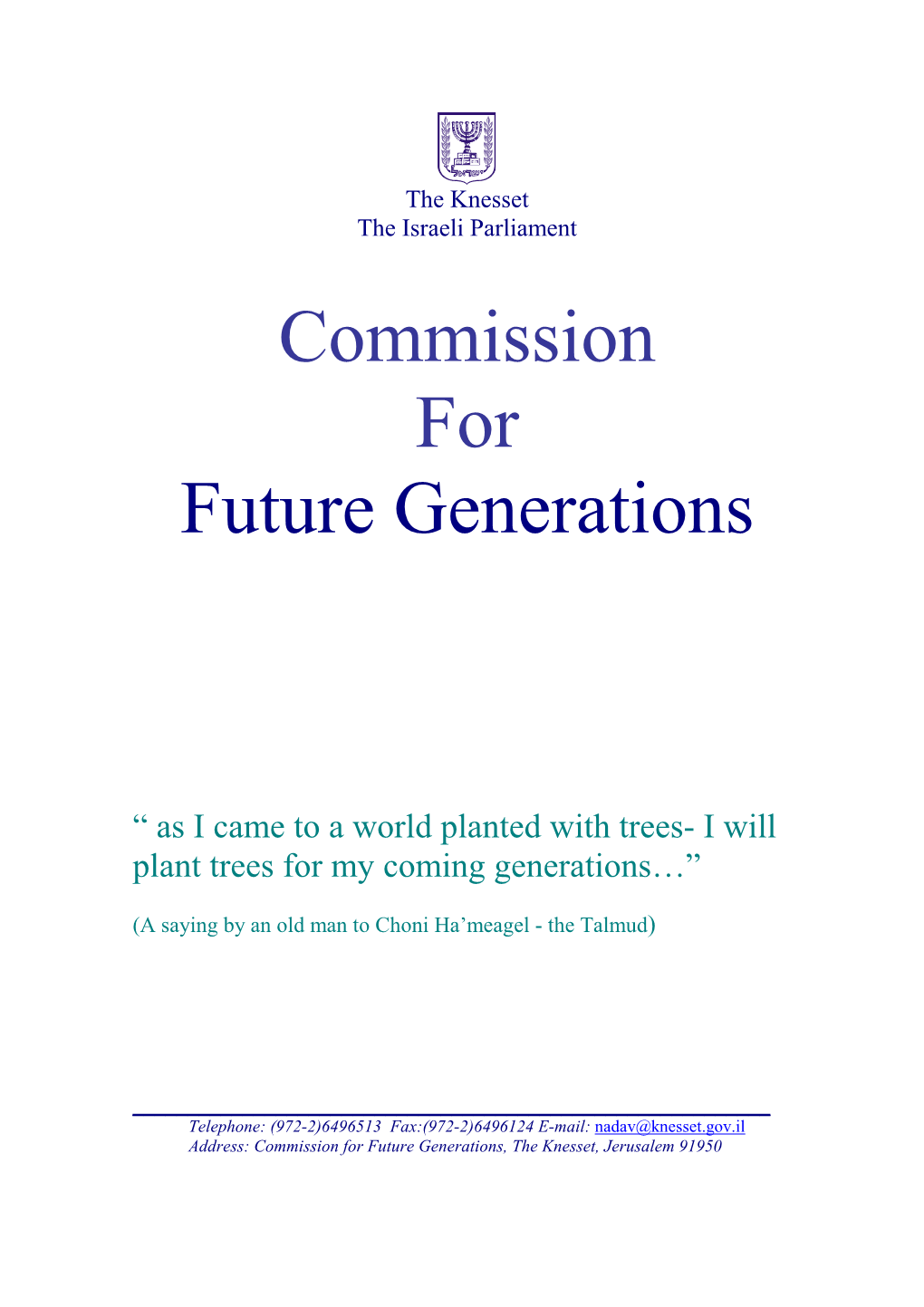 Amendment on the Commission for Future Generations