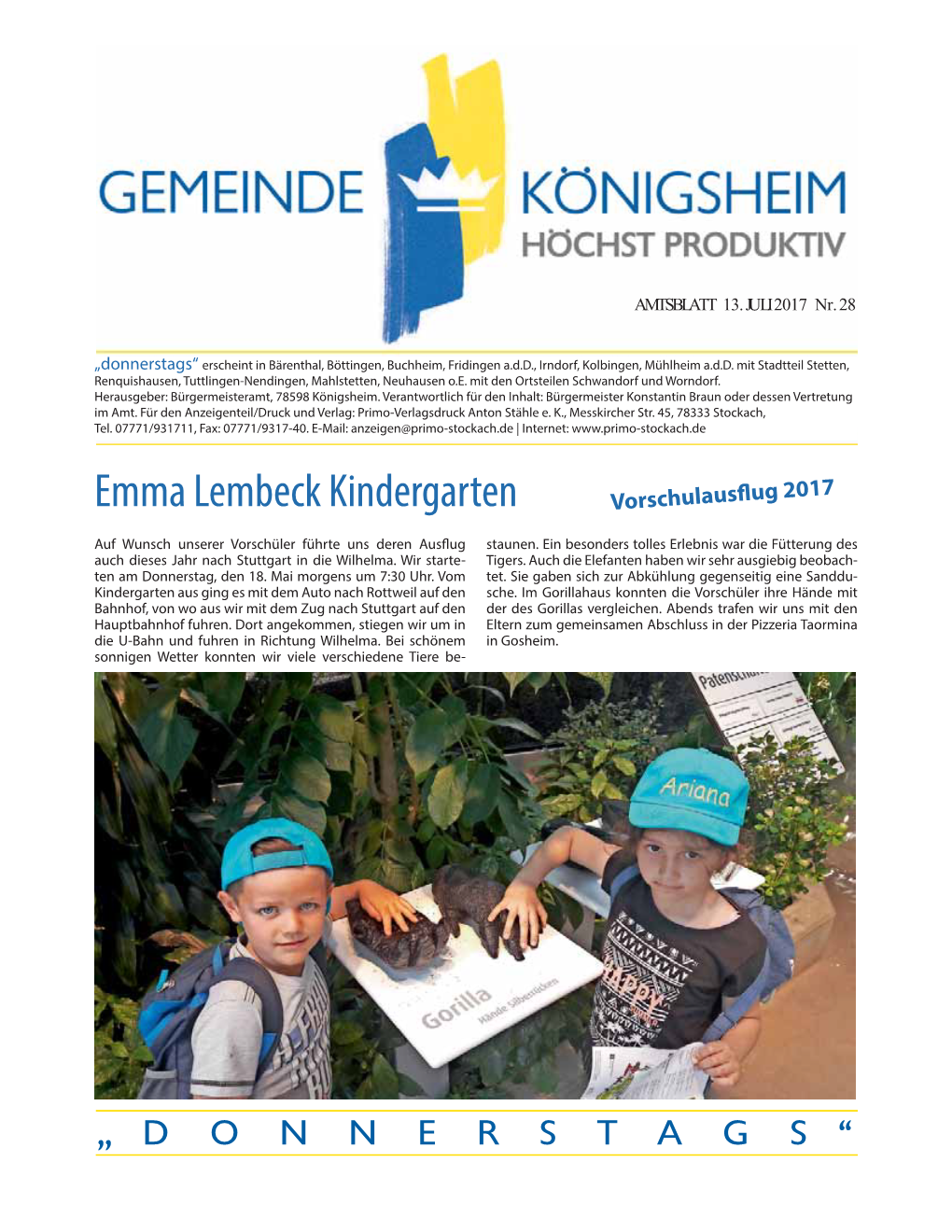 Emma Lembeck Kindergarten Vorschulausflug 2017