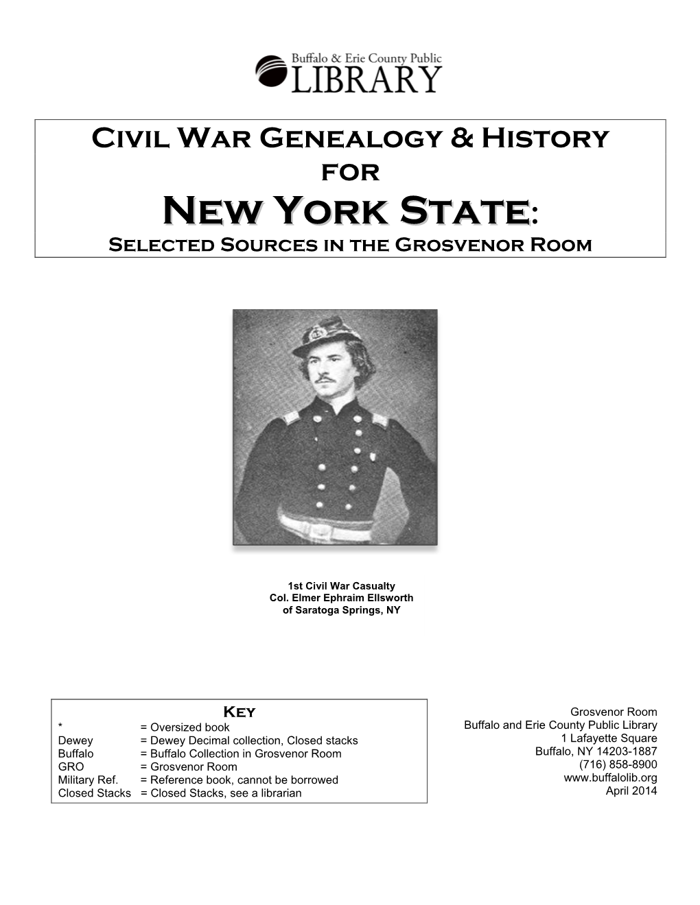 Civil War Resources for New York State
