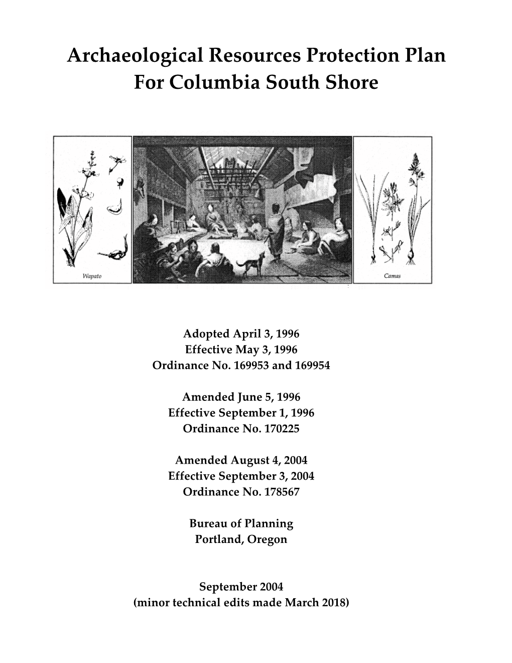 Archaeological Resources Protection Plan for Columbia South Shore