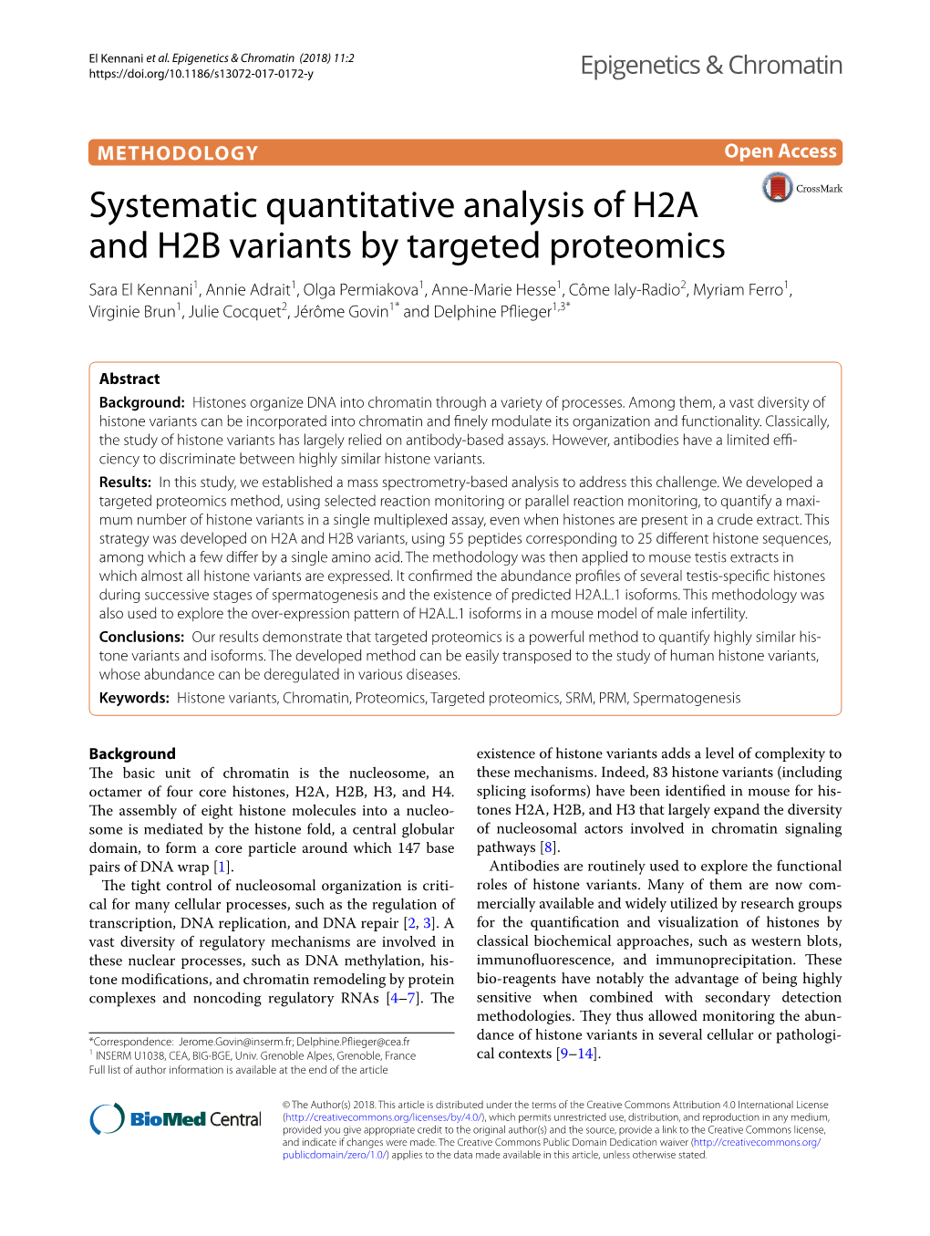 Systematic Quantitative Analysis of H2A And