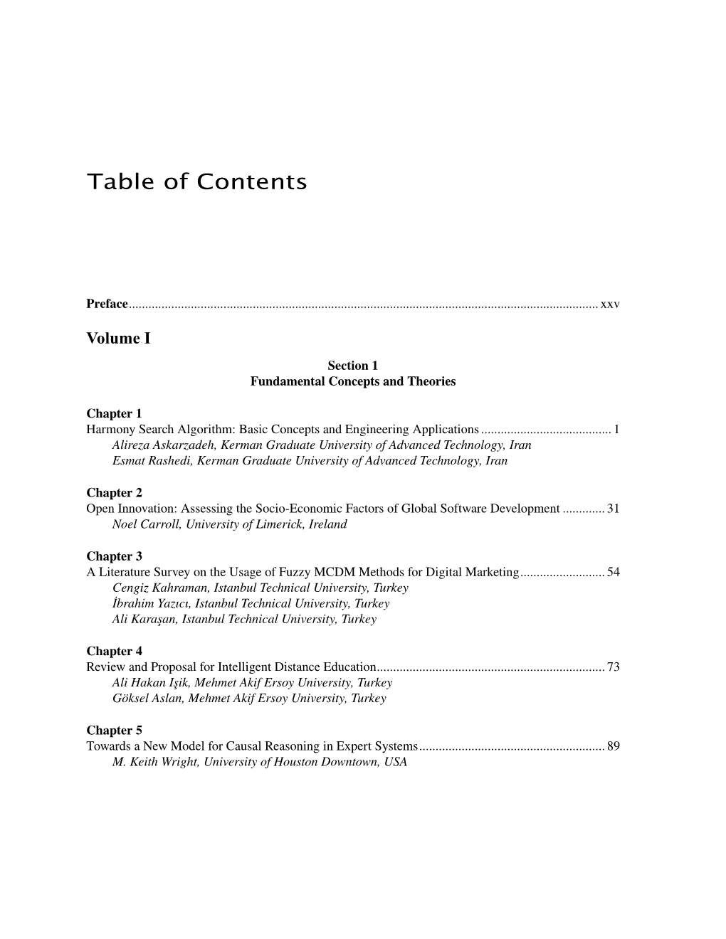 Table of Contents