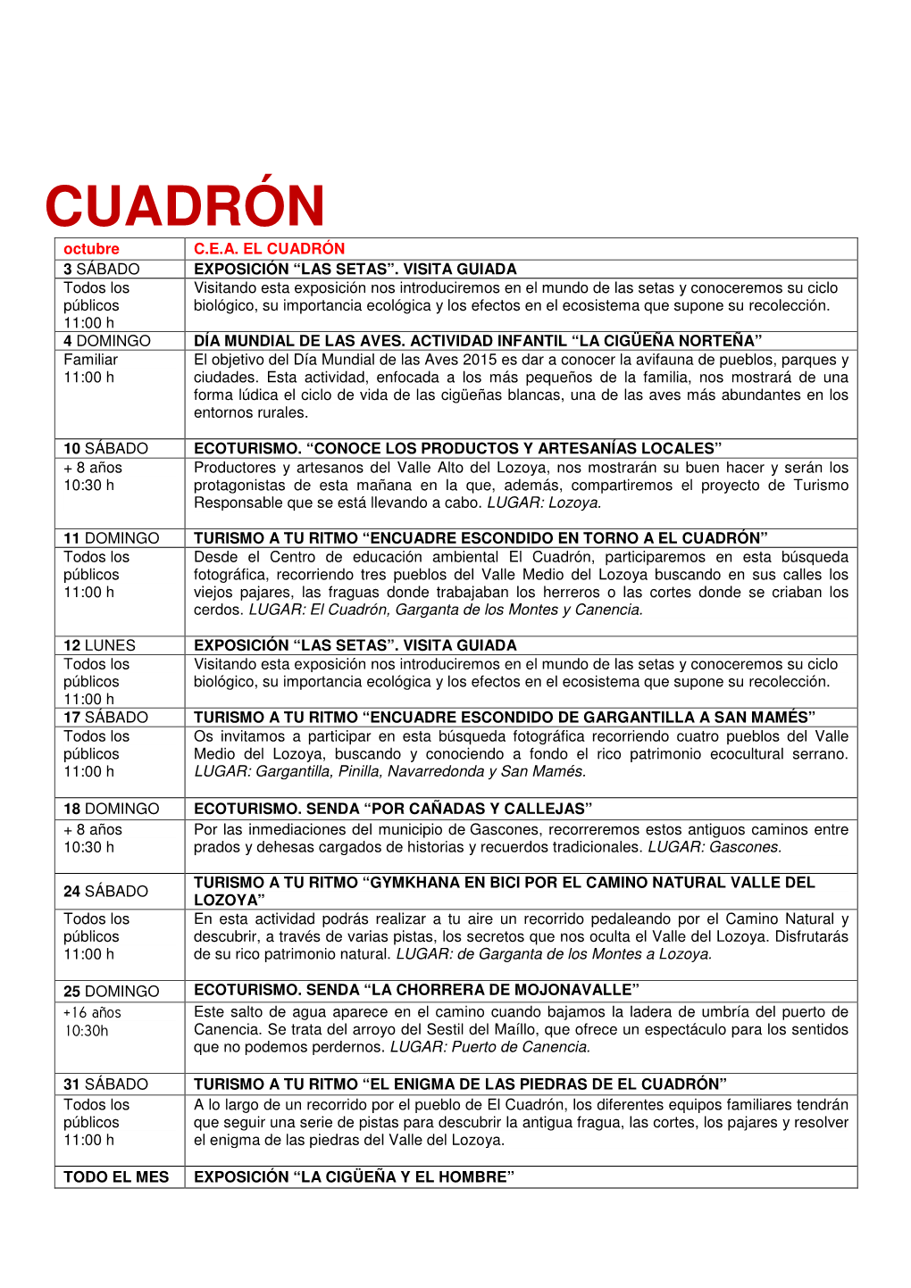 CUADRÓN Octubre C.E.A