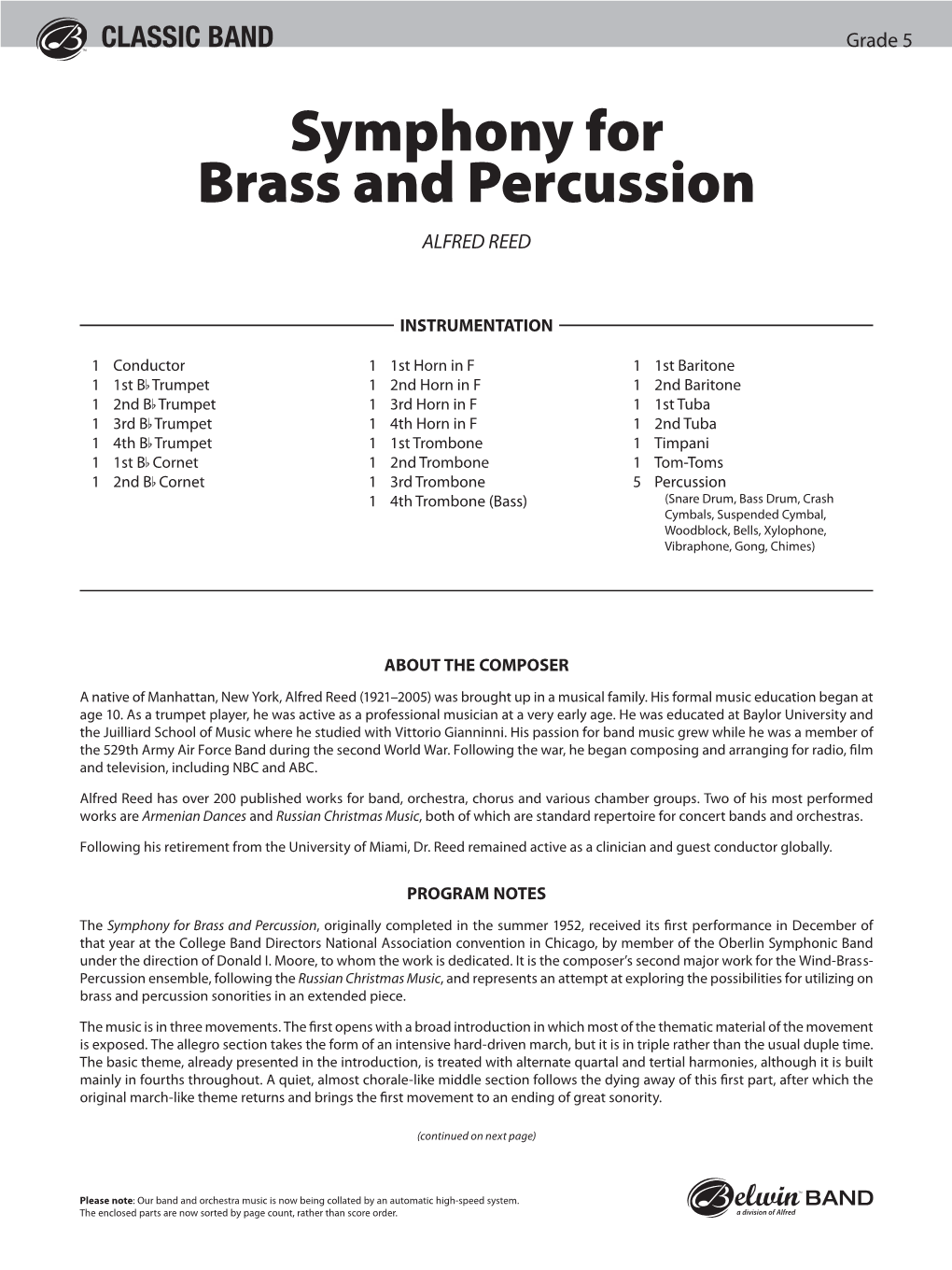 Symphony for Brass and Percussion