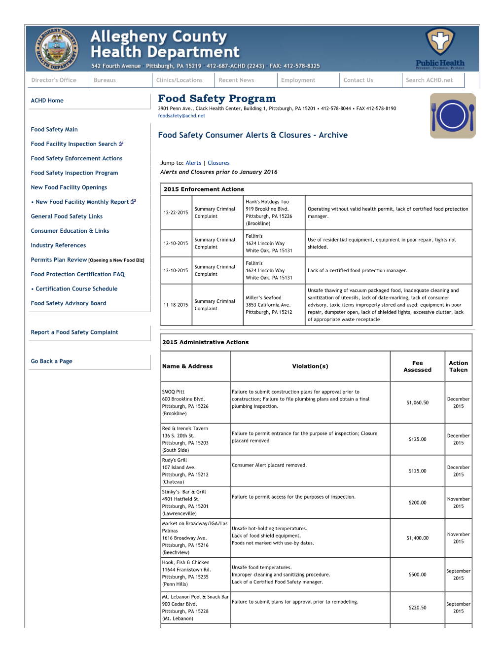 Food Safety Program