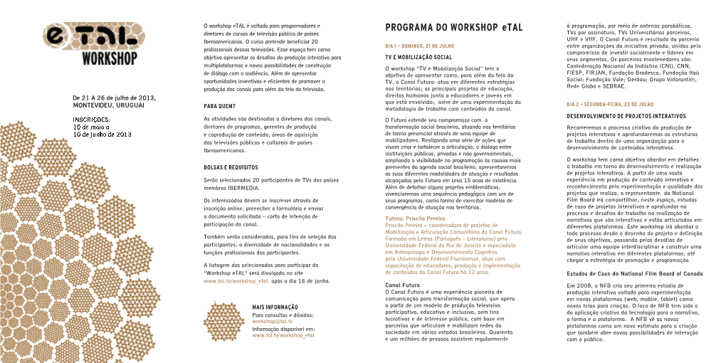 Programa Do Workshop Etal